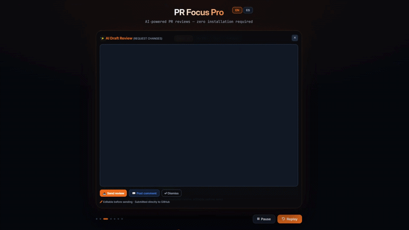 PR Focus Pro – one-click draft review