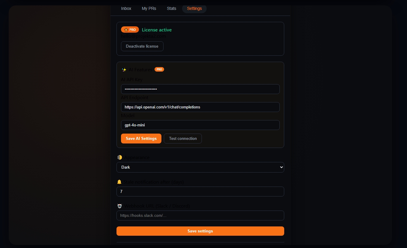 AI settings